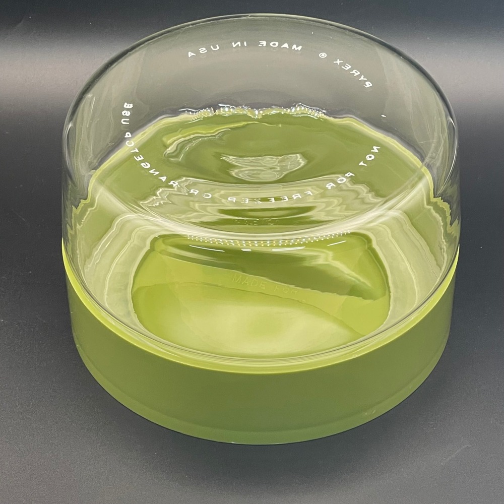 Pyrex Store N See Canister Vintage Glass Jar Avocado Green Lid 5 Inch Excellent - Picture 2 of 6